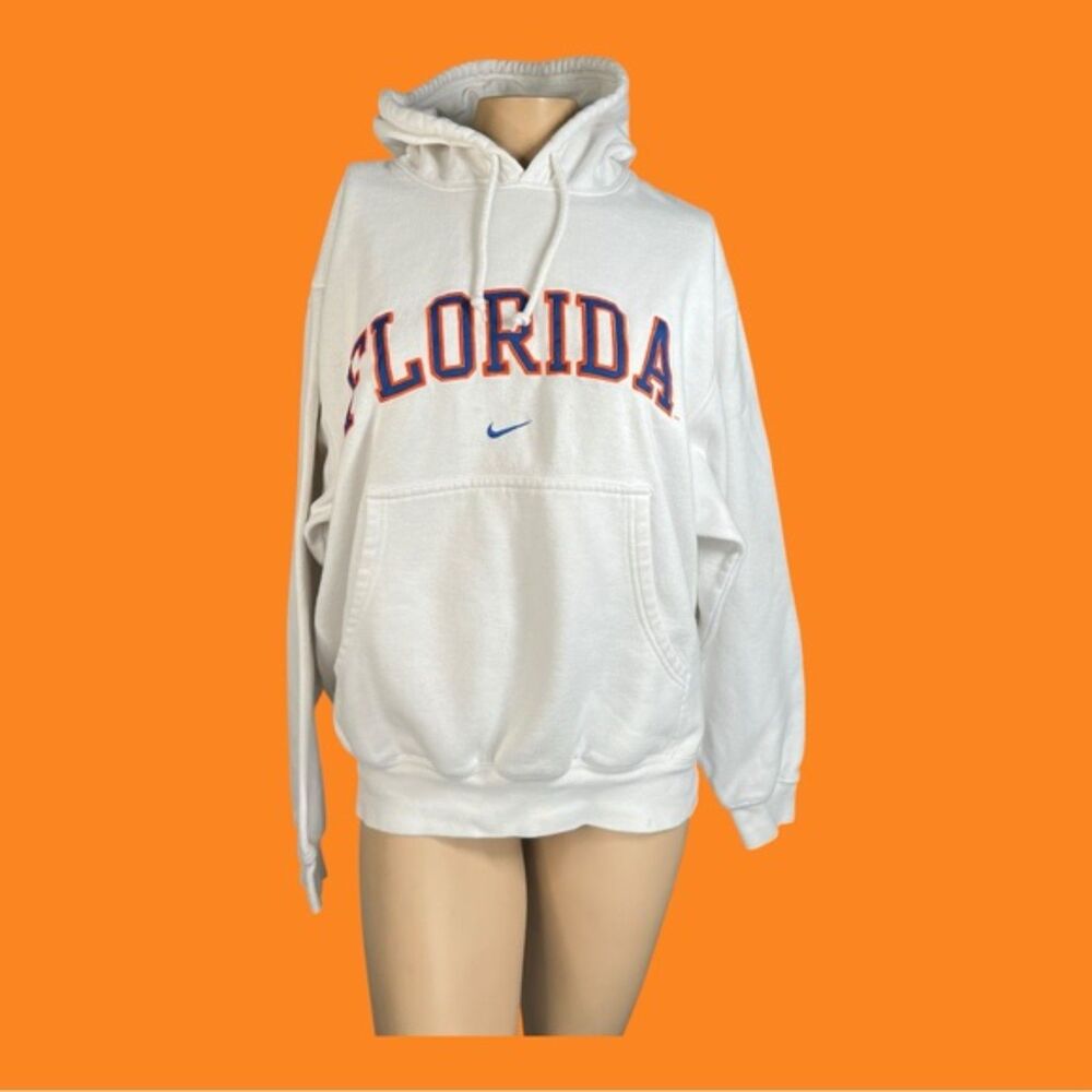 Vintage Nike Florida Gators White Hoodie Sweatshirt Size Small